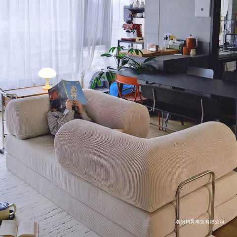 Vacuum Compression Sofa Modern Retro Corduroy Fabric Living Room Small Apartment Simple Folding Lazy Sofa Bed Vacuum Compression Sofa Modern Retro Corduroy Fabric Living Room Small Apartment Simple Folding Lazy Sofa Bed