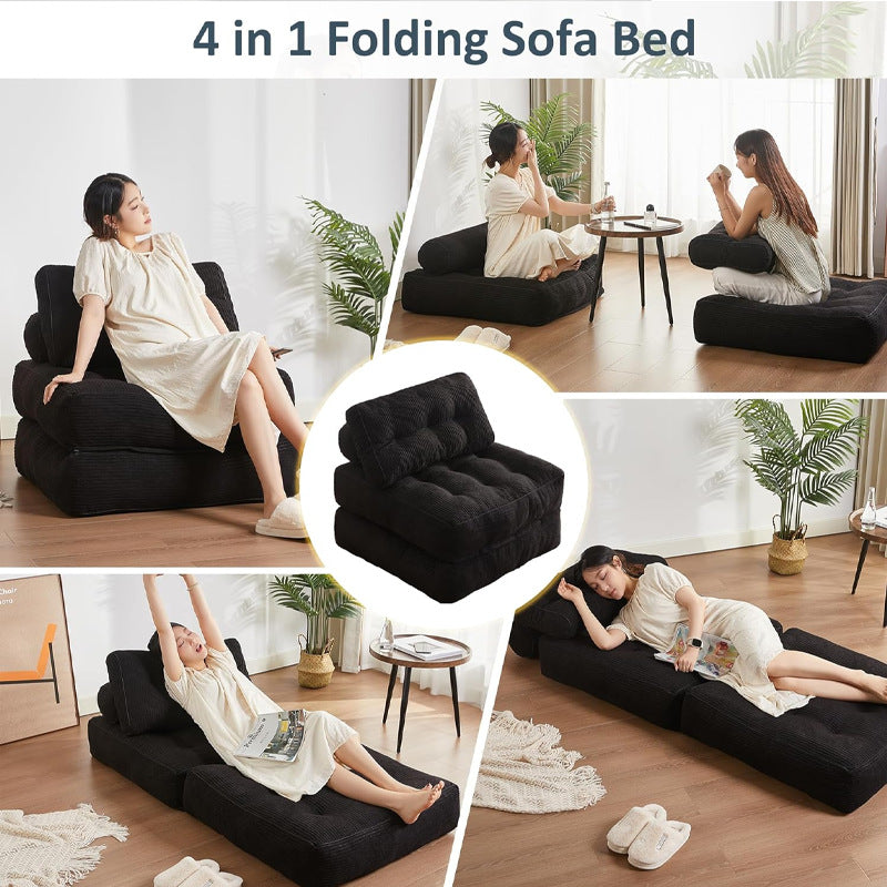 Cross-border Custom Corduroy Compressed Tatami Sofa Bed Small Apartment Changeable Modular Sofa Living Room Bedroom Lazy