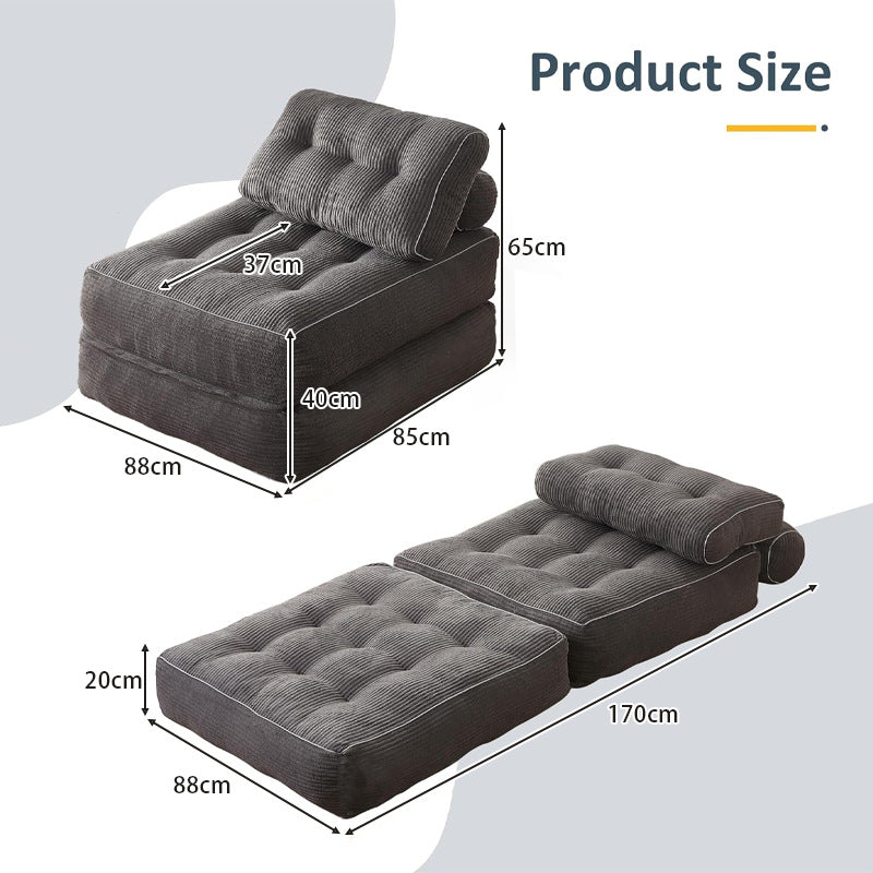 Cross-border Custom Corduroy Compressed Tatami Sofa Bed Small Apartment Changeable Modular Sofa Living Room Bedroom Lazy