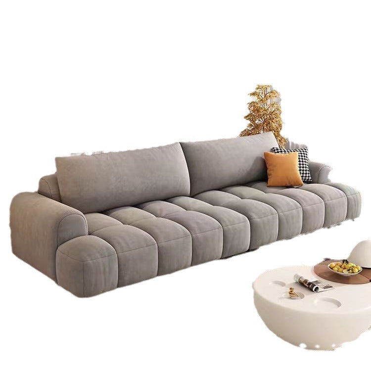 Cream Style Puff Cotton Candy Sofa Living Room Small Apartment Piano Keys Straight Three-Person Cloud Fabric Sofa