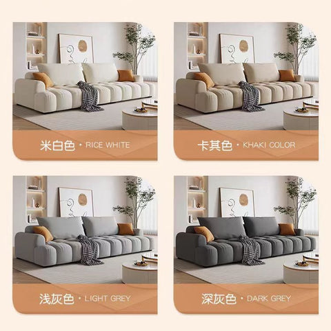 Cream Style Puff Cotton Candy Sofa Living Room Small Apartment Piano Keys Straight Three-Person Cloud Fabric Sofa