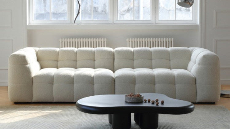 French Cream Style Cotton Candy Fabric Sofa Nordic Style Cashmere BOB Bread Sofa B & B Living Room